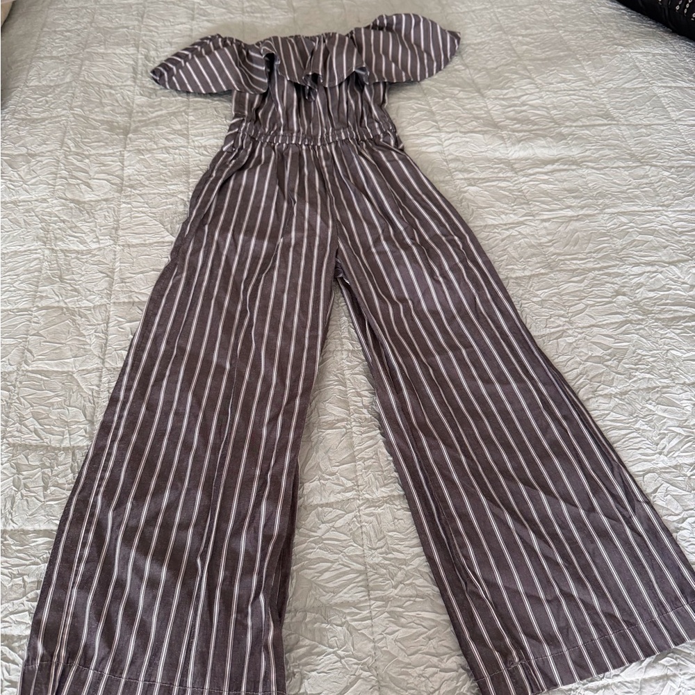 Girls' Brown & Cream Striped One-Piece Bodysuit - Picture 2 of 5